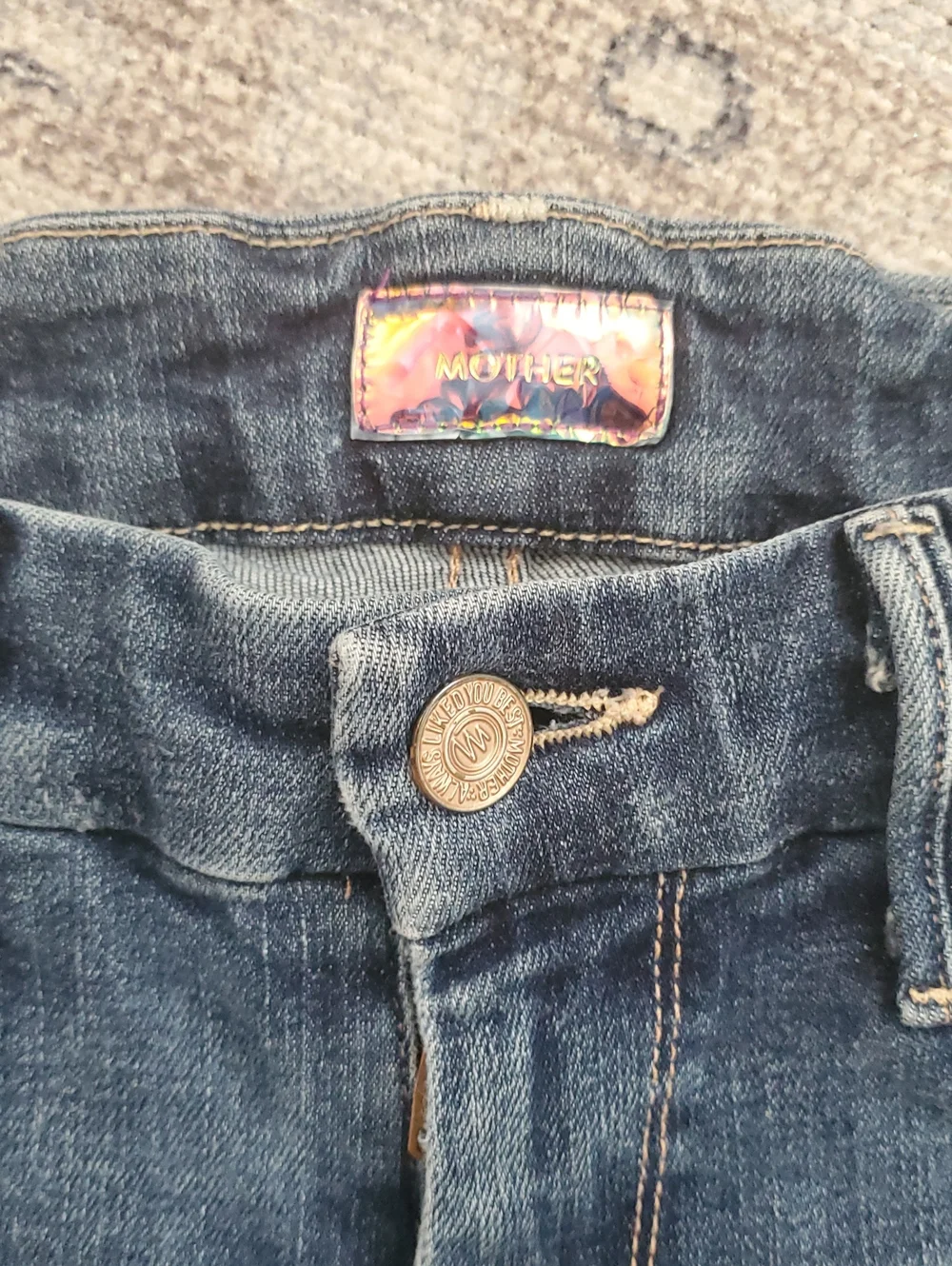 Mother Looker Ankle Fray Girl Crush Blue Stretch Soft Jeans Denim Pants Sz26